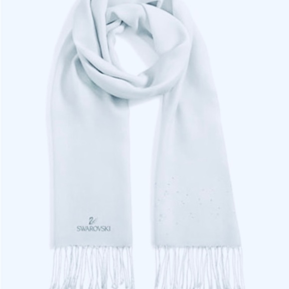 SWAROVSKI Light Gray with Crystal Accent %65 Polyester & %35 Viscose Scarf - Picture 2 of 16